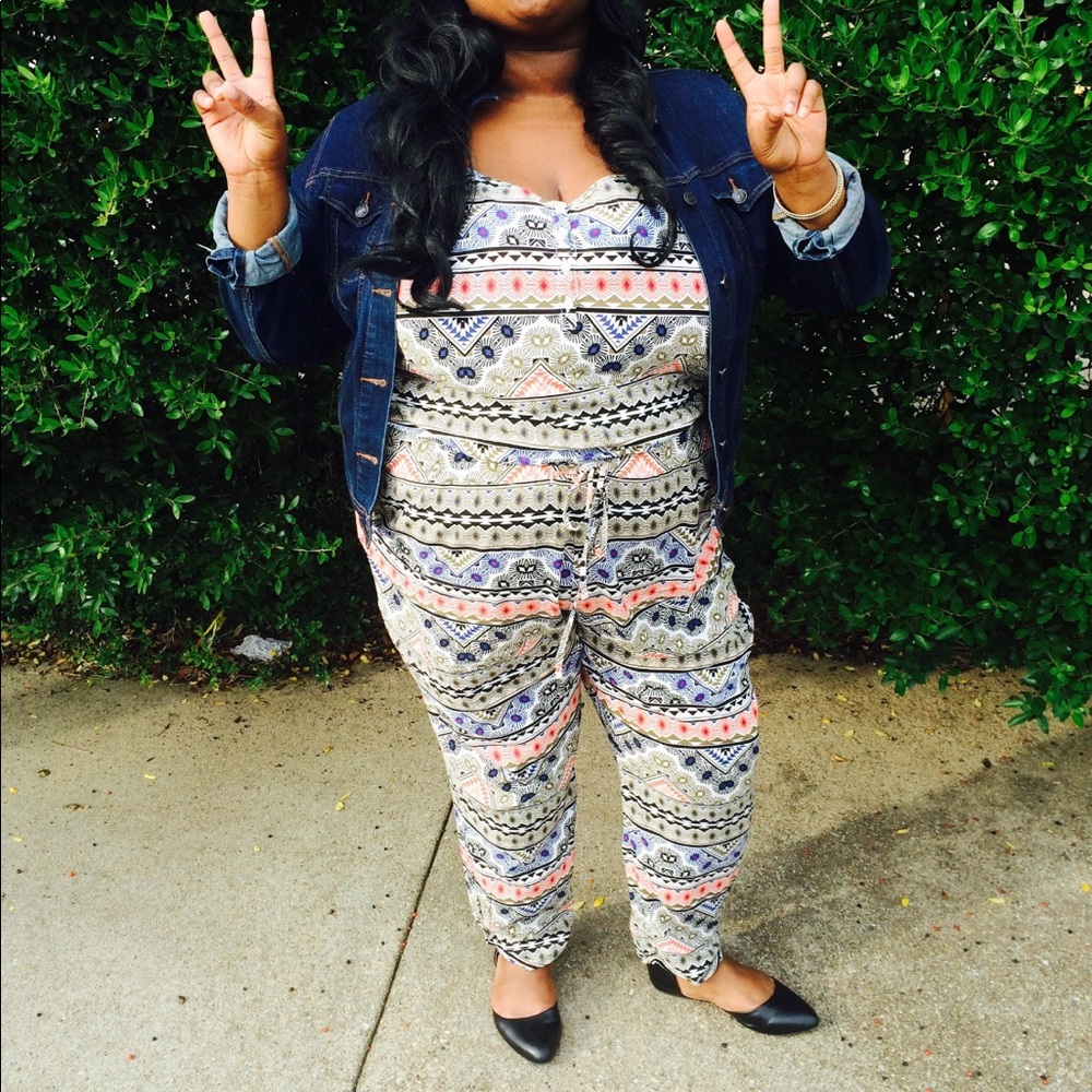 Geo pattern jumpsuit